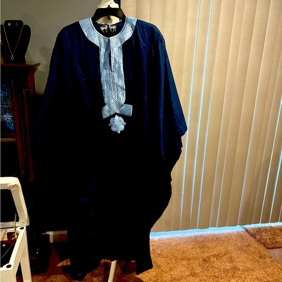 VTG African Nigeria Dashiki Kaftan Top Shirt and Pant Plus Agbada Men - Picture 5 of 10